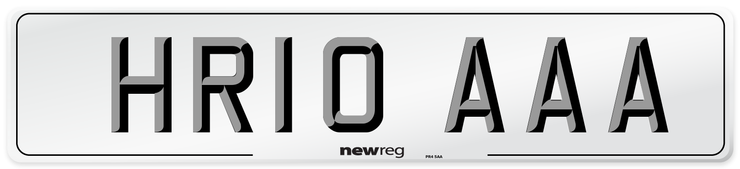 HR10 AAA Number Plate from New Reg